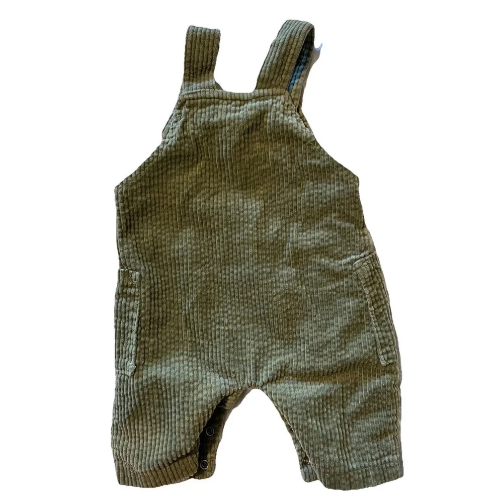 Boys Lion King SIMBA Disney Baby 3M   CORDUROY Overalls Green Embroidered
